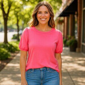 Ann Klein Sport Hot Pink Top Size Large​​​​